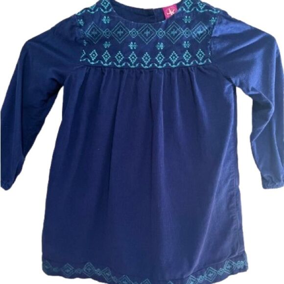 JK Designs Blue Embroidered Blouse Dress - Picture 1 of 6